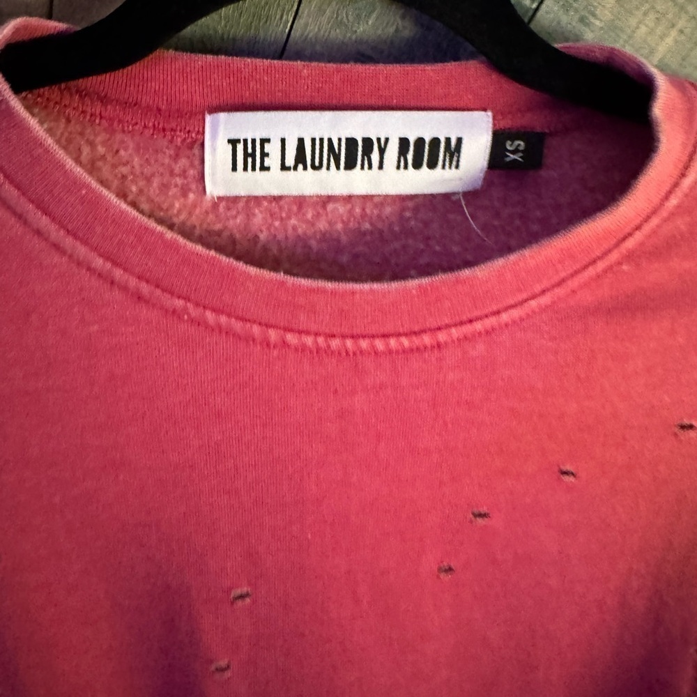 The laundry room short sleeve distressed sweatshirt size xs but oversized - Picture 2 of 6